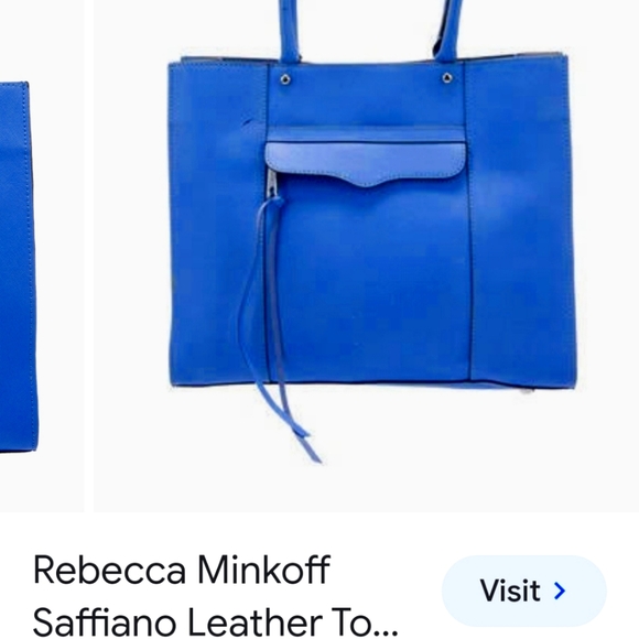 Rebecca Minkoff Staffiano Leather Royal Blue Tote - Picture 13 of 16